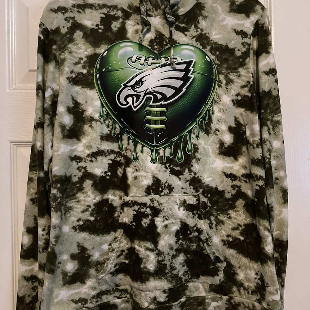 Camouflage Hoodie with Eagle Heart Design